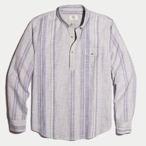 Marine Layer Shirts - Men's Marine Layer Caldwell Popover Marlin/White Marine Layer Shirts - Men's Marine Layer Caldwell Popover Marlin/White